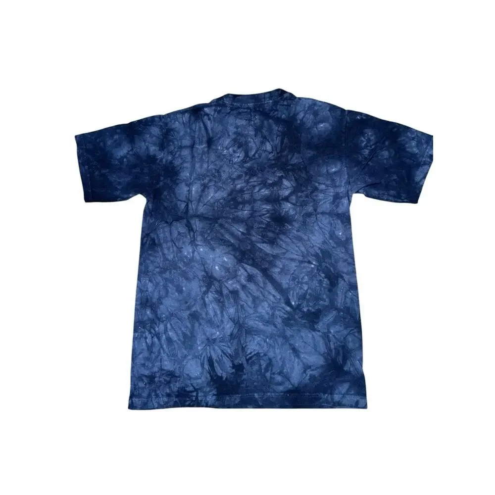 The Mountain Navy Boys Size L Blue Tie Dye Great White Sharks Print Tee T-Shirt